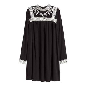 H&M Divided Embroidered Tunic Dress